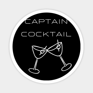 Captain Cocktail Typography White Design Magnet